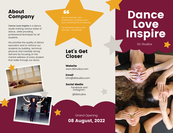 dance love inspire brochure template